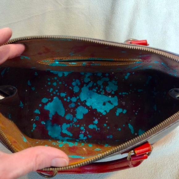 Preloved Authentic Louis Vuitton Alma Bag red trim & surprise interior design - Picture 3 of 11